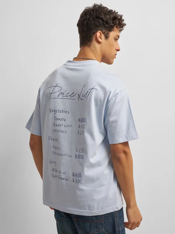 Highlander Men Blue Printed Round Neck T-Shirt