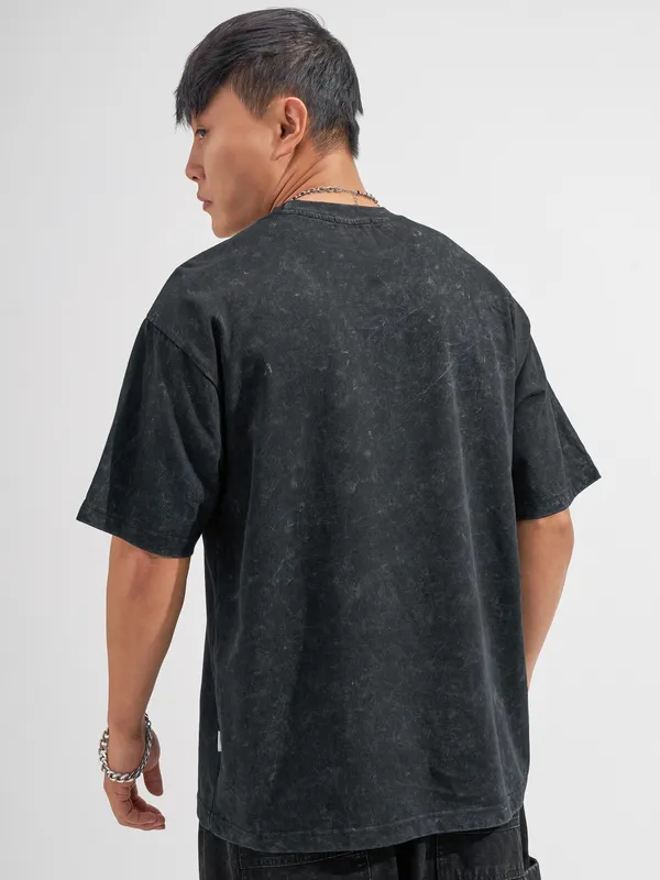 Highlander Men Black Printed Round Neck T-Shirt