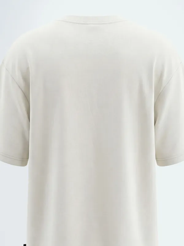 Highlander Men Off White Printed Round Neck T-Shirt