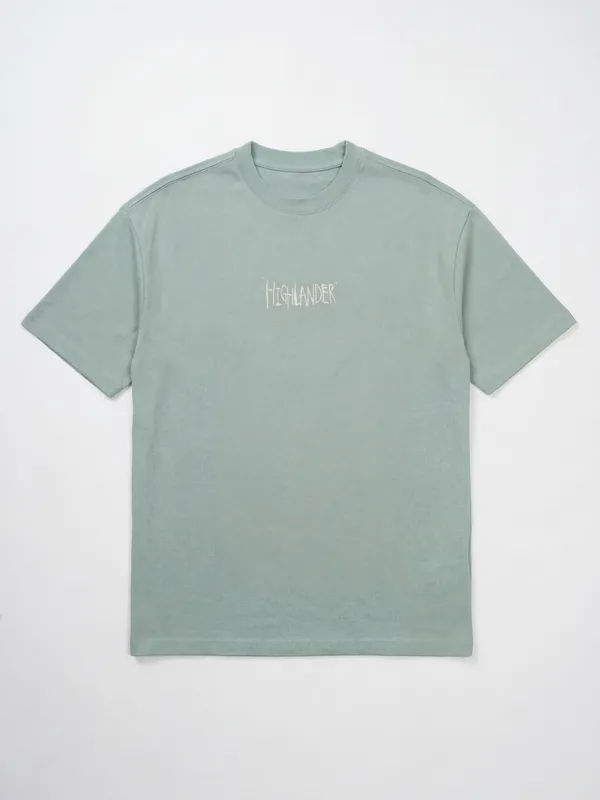 Highlander Men Green Printed Round Neck T-Shirt