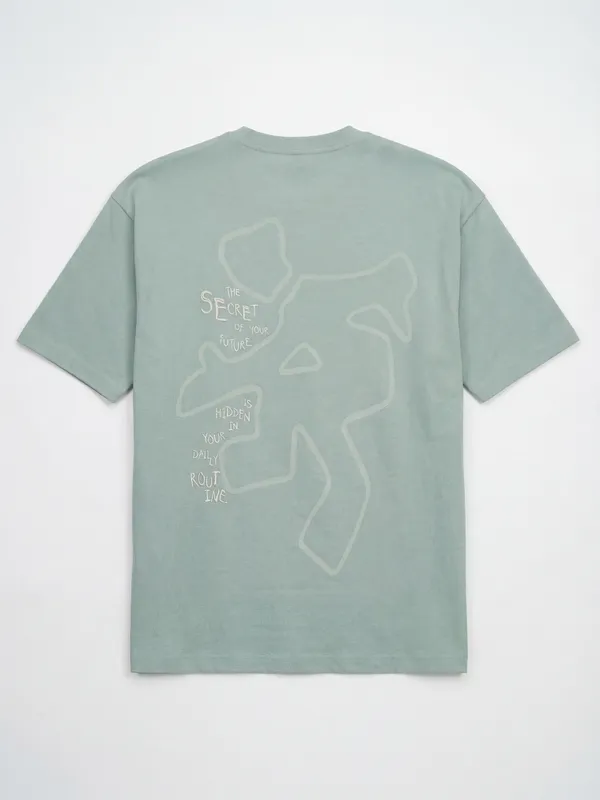 Highlander Men Green Printed Round Neck T-Shirt