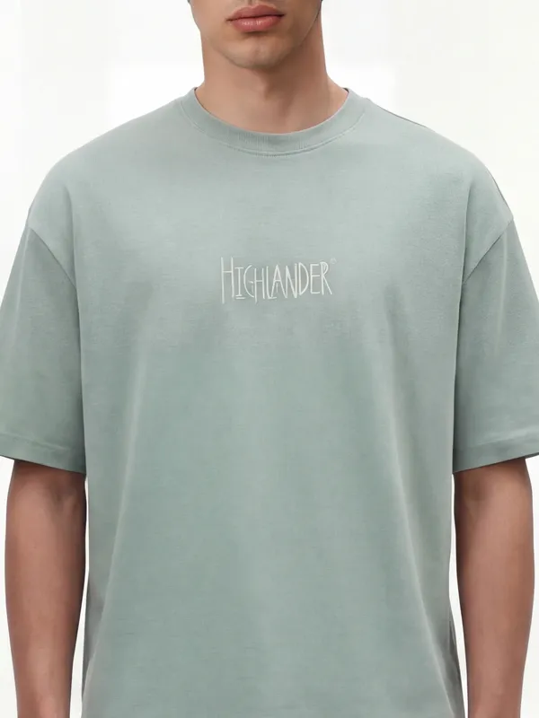 Highlander Men Green Printed Round Neck T-Shirt