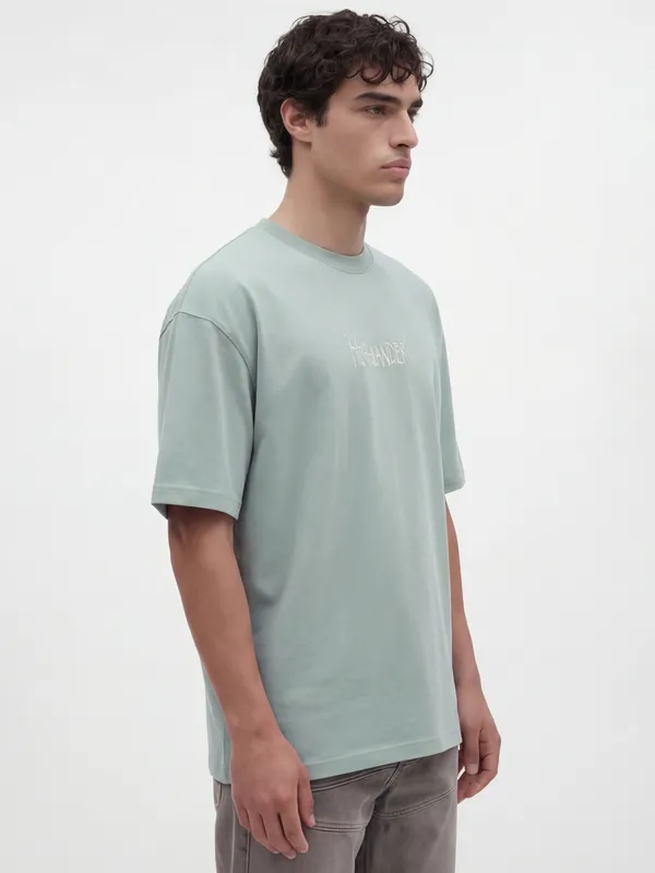 Highlander Men Green Printed Round Neck T-Shirt