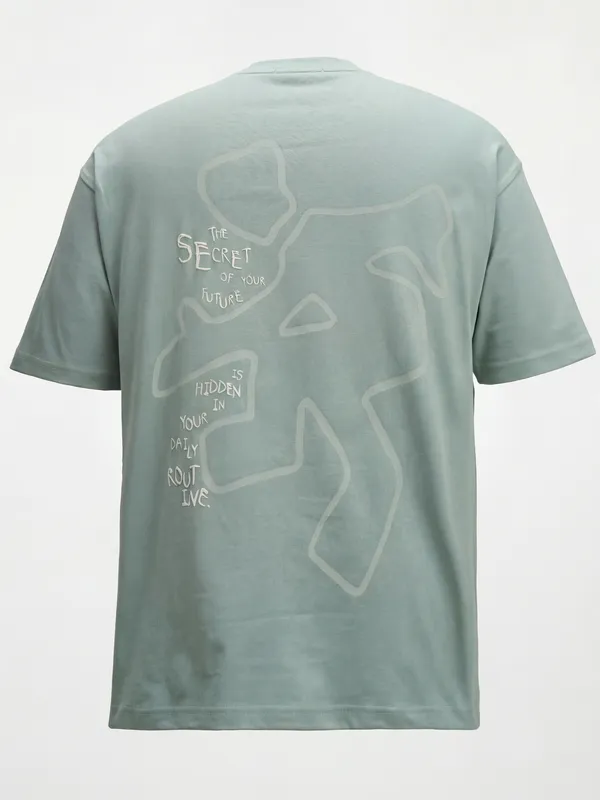 Highlander Men Green Printed Round Neck T-Shirt