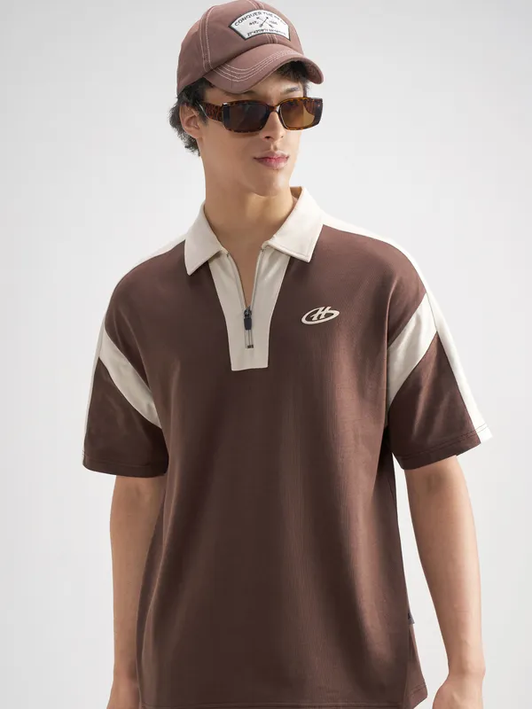 Solid Polo Collar T-Shirt