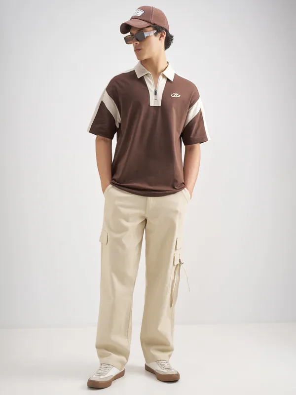 Solid Polo Collar T-Shirt