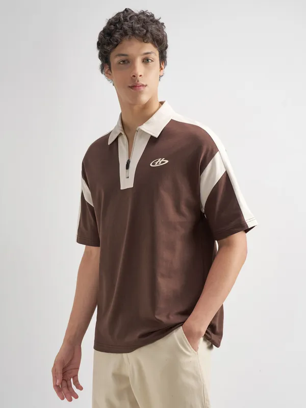 Solid Polo Collar T-Shirt