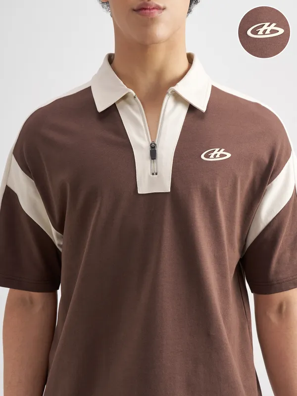 Solid Polo Collar T-Shirt