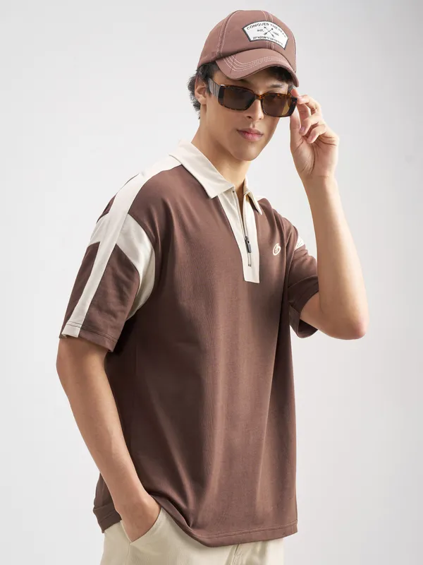 Solid Polo Collar T-Shirt