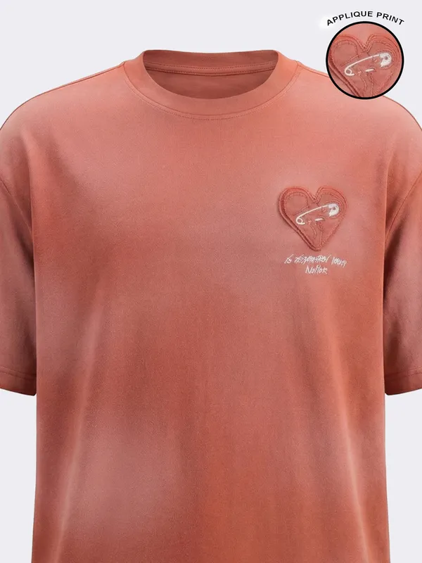 Highlander Men Brown Printed Round Neck T-Shirt