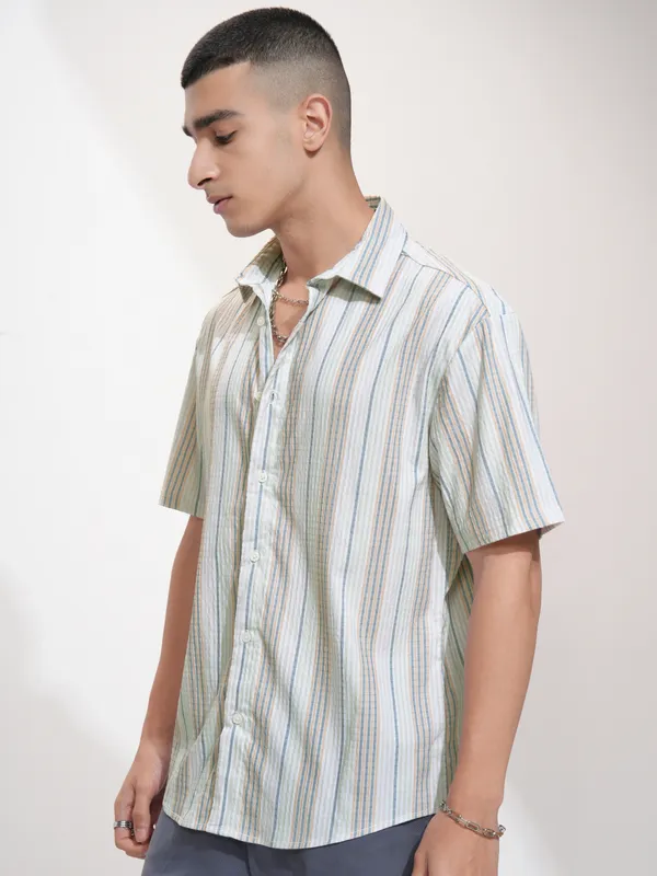 Highlander Men Multi Striped Relaxed Fit Casual Shirt