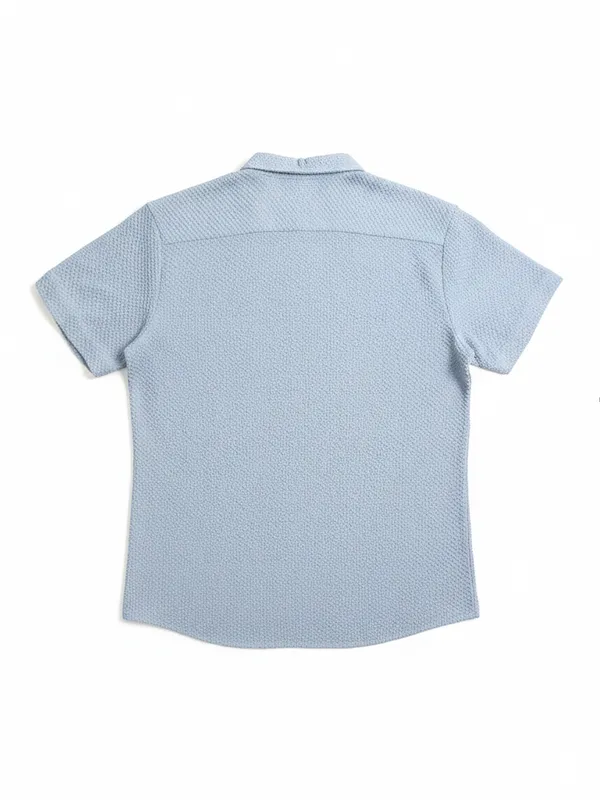 Highlander Men Blue Self Design Regular Fit Casual Shirt