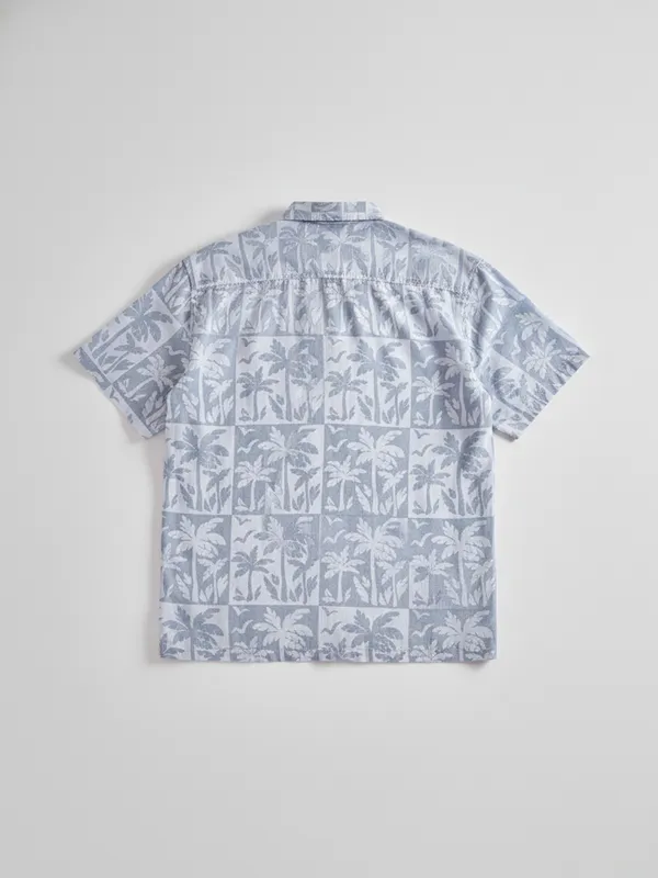 Highlander Men Blue Printed Relaxed Fit Casual Shirt