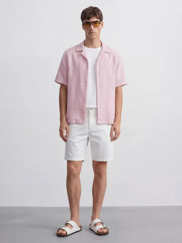 Highlander Men Pink Checked Relaxed Fit Casual Shirt