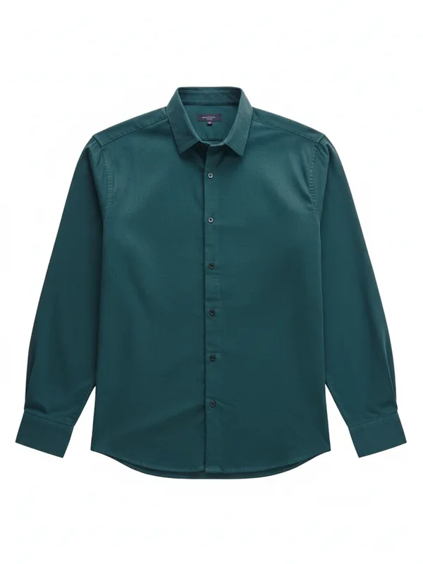 Highlander Men Teal Solid Slim Fit Casual Shirt