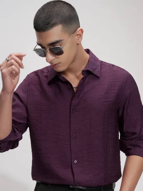 Highlander Men Green Checked Slim Fit Casual Shirt