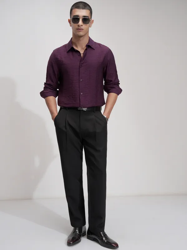 Highlander Men Green Checked Slim Fit Casual Shirt