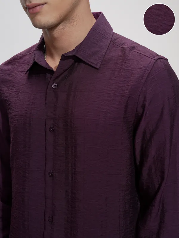 Highlander Men Green Checked Slim Fit Casual Shirt