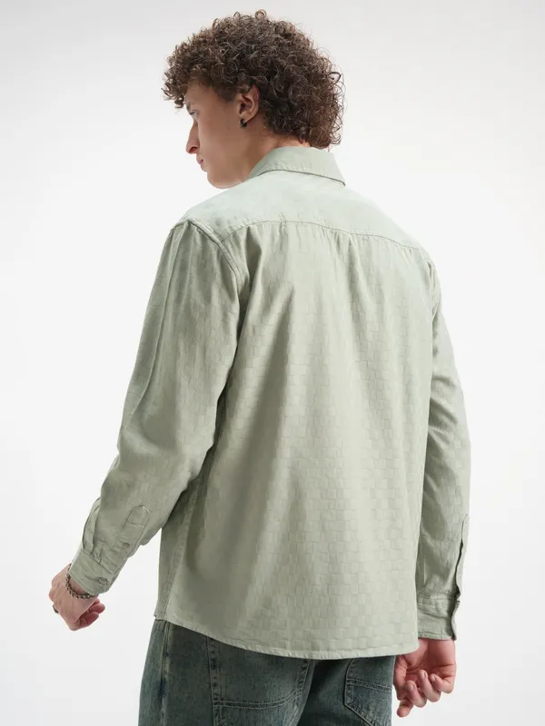 Highlander Men Green Checked Relaxed Fit Casual Shirt