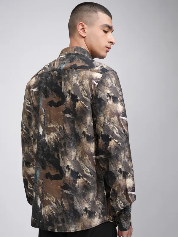 Highlander Men Multi Printed Slim Fit Casual Shirt