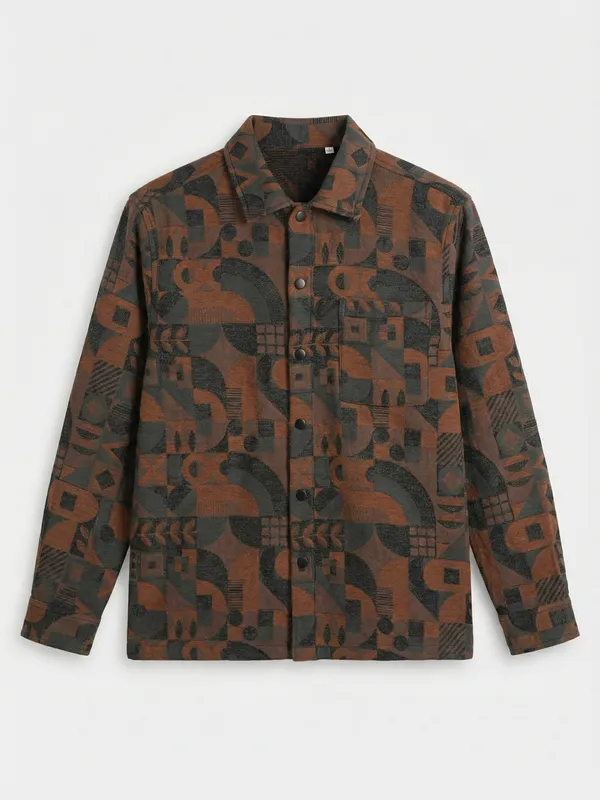 Highlander Men Black Printed Relaxed Fit Casual Shirt