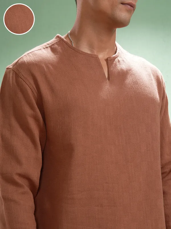 Highlander Men Rust Checked Relaxed Fit Casual Shirt