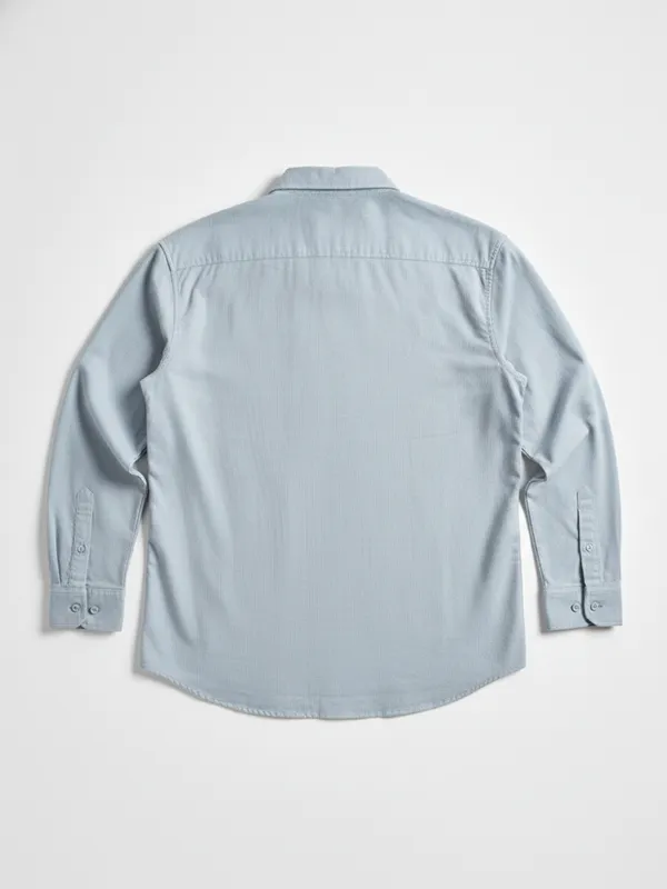 Highlander Men Blue Self Design Relaxed Fit Casual Shirt