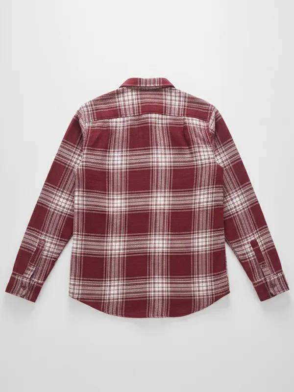 Highlander Men Red Checked Relaxed Fit Casual Shirt