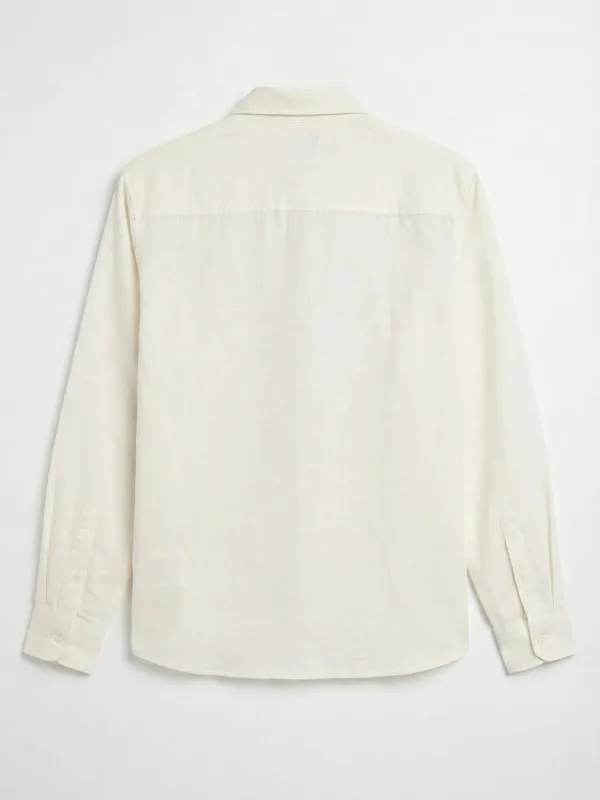 Highlander Men Off White Self Design Relaxed Fit Casual Shirt