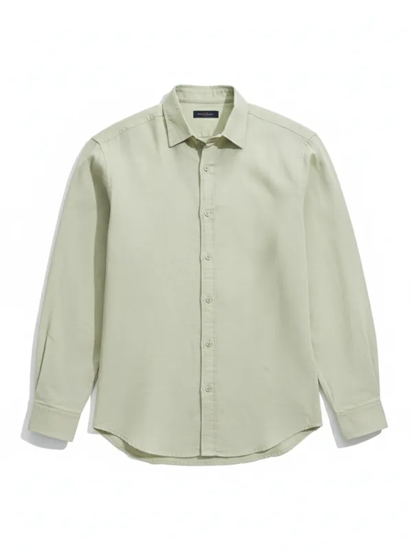 Highlander Men Green Self Design Relaxed Fit Casual Shirt