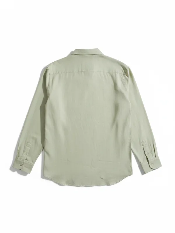 Highlander Men Green Self Design Relaxed Fit Casual Shirt