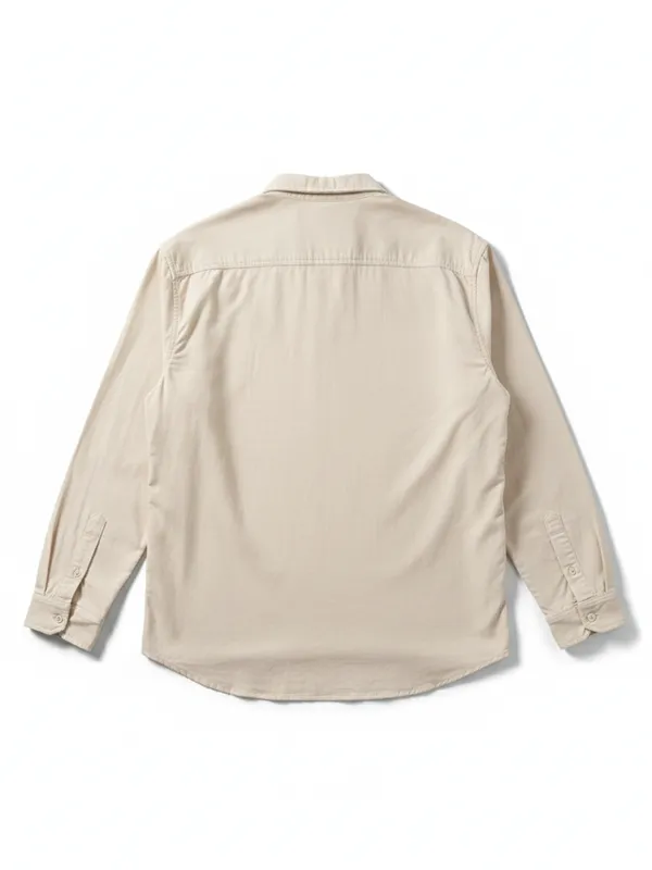 Highlander Men Cream Self Design Relaxed Fit Casual Shirt