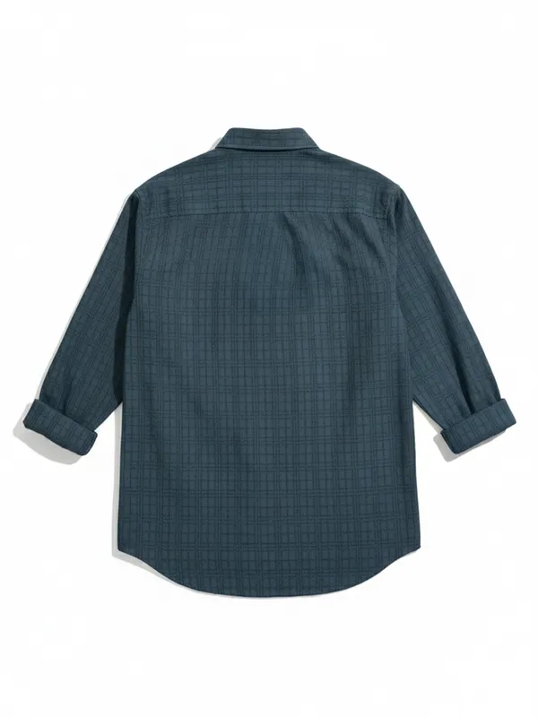 Highlander Men Blue Checked Relaxed Fit Casual Shirt