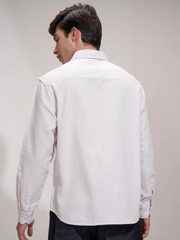 Highlander Men Pink Self Design Relaxed Fit Casual Shirt