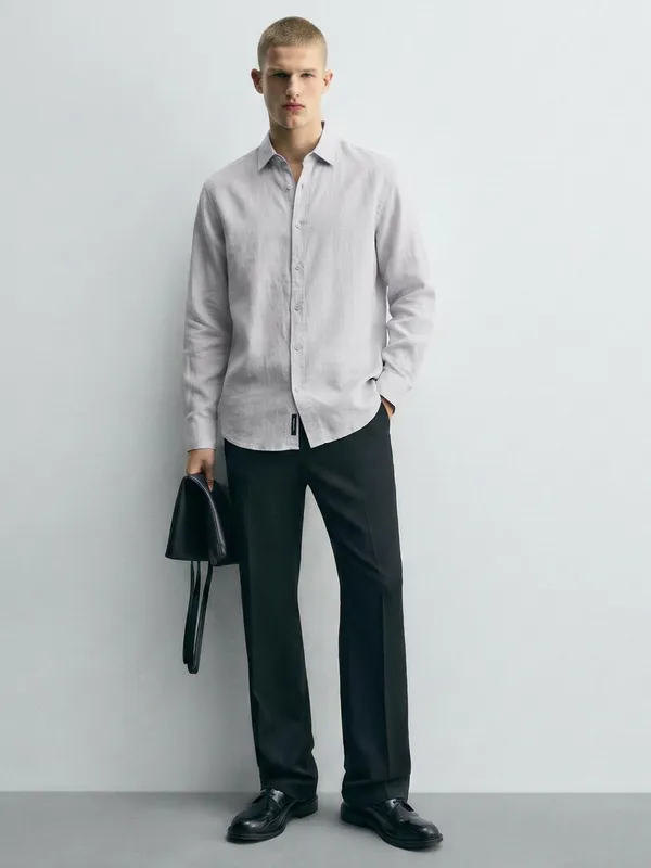 Highlander Men Lavender Solid Relaxed Fit Casual Shirt