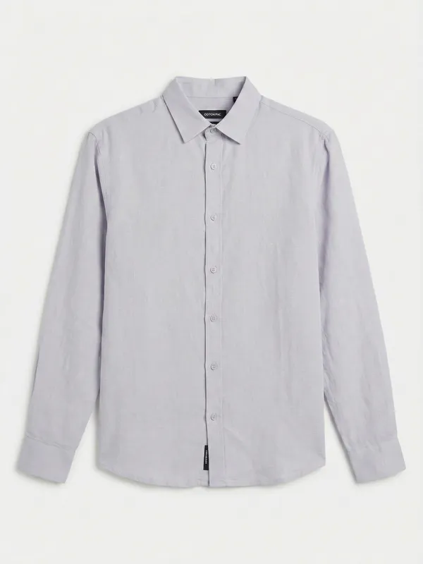 Highlander Men Lavender Solid Relaxed Fit Casual Shirt