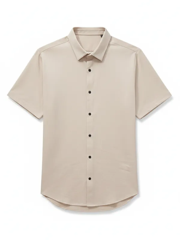 Highlander Men Beige Solid Slim Fit Casual Shirt