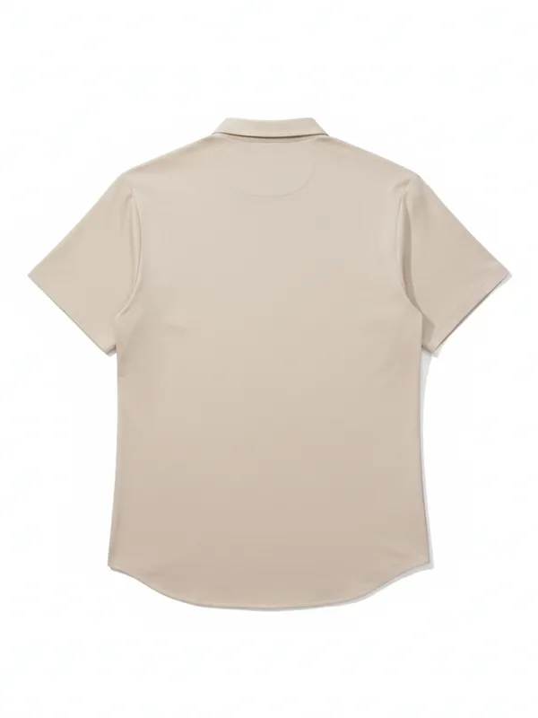 Highlander Men Beige Solid Slim Fit Casual Shirt