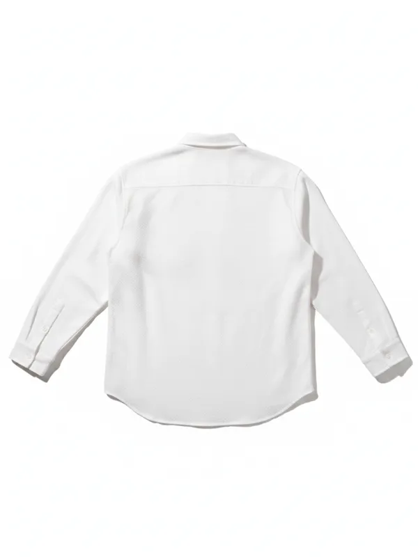 Highlander Men White Self Design Relaxed Fit Casual Shirt