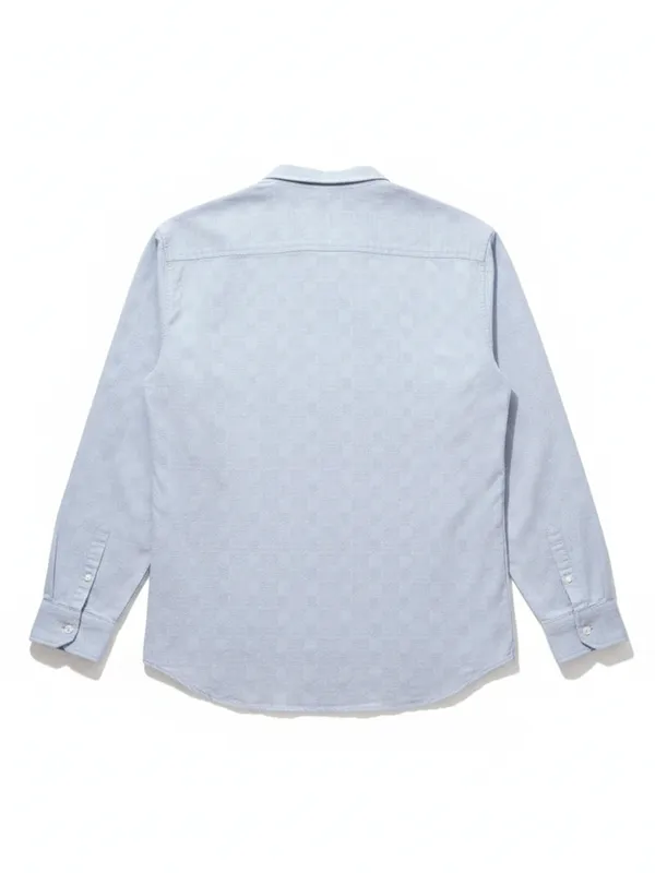 Highlander Men Blue Self Design Relaxed Fit Casual Shirt