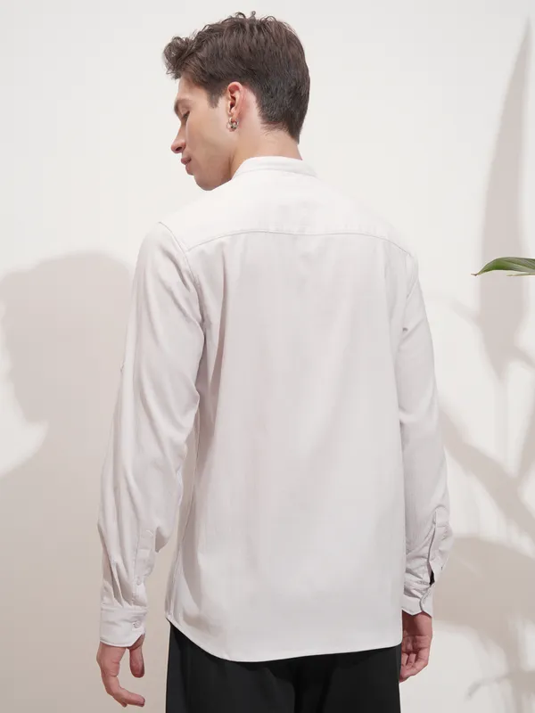 Highlander Men Pink Self Design Slim Fit Casual Shirt