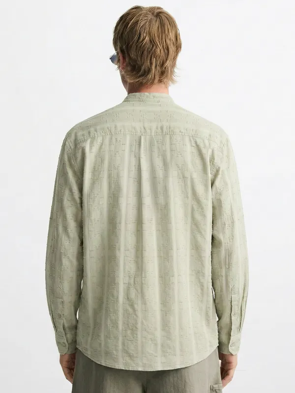 Highlander Men Teal Self Design Relaxed Fit Casual Shirt