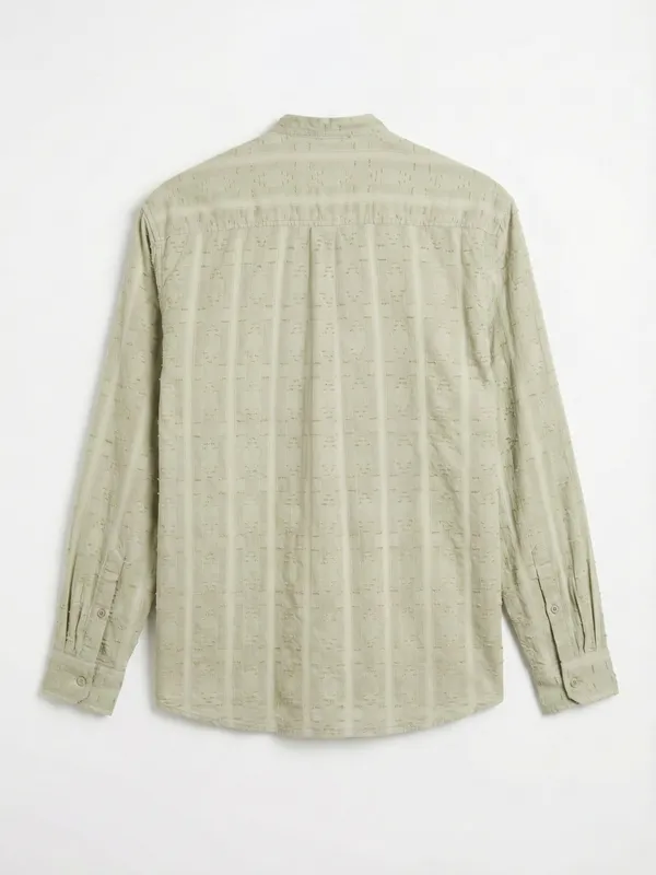 Highlander Men Teal Self Design Relaxed Fit Casual Shirt