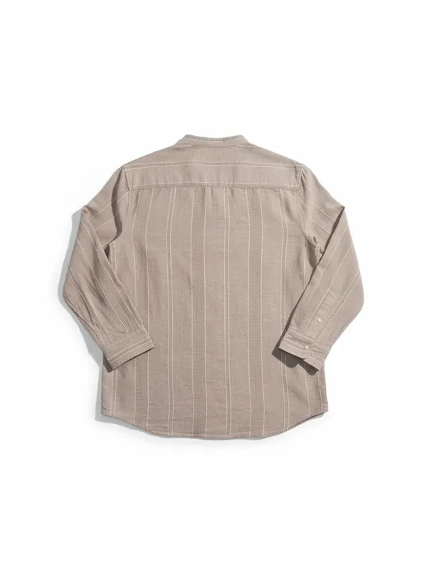 Highlander Men Brown Striped Relaxed Fit Casual Shirt