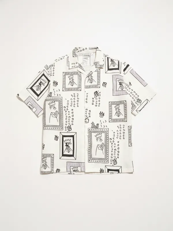 Highlander Men Off White Printed Relaxed Fit Casual Shirt