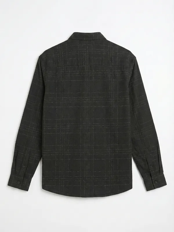 Highlander Men Black Checked Relaxed Fit Casual Shirt