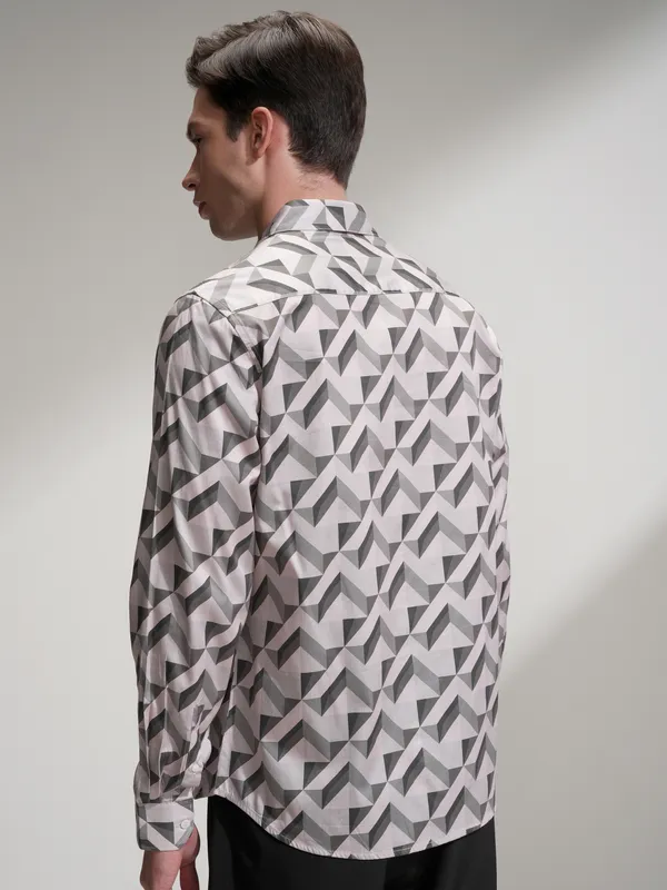 Highlander Men Multi Self Design Slim Fit Casual Shirt