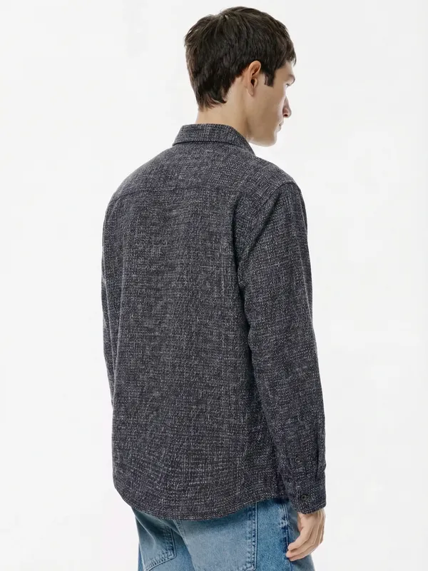 Highlander Men Navy Blue Checked Relaxed Fit Casual Shirt