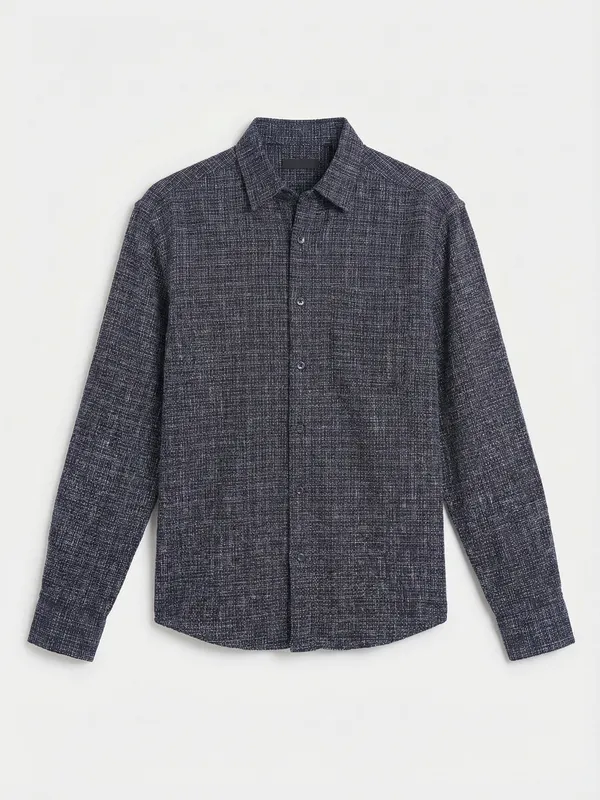 Highlander Men Navy Blue Checked Relaxed Fit Casual Shirt