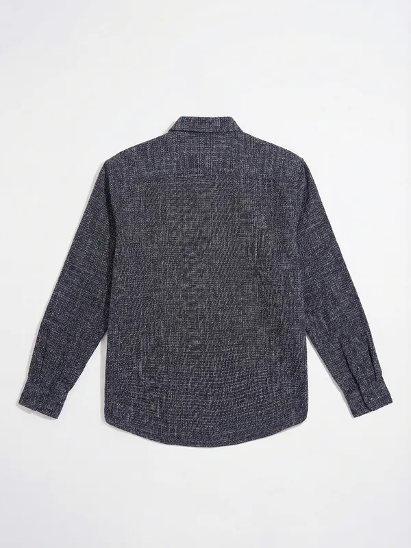 Highlander Men Navy Blue Checked Relaxed Fit Casual Shirt